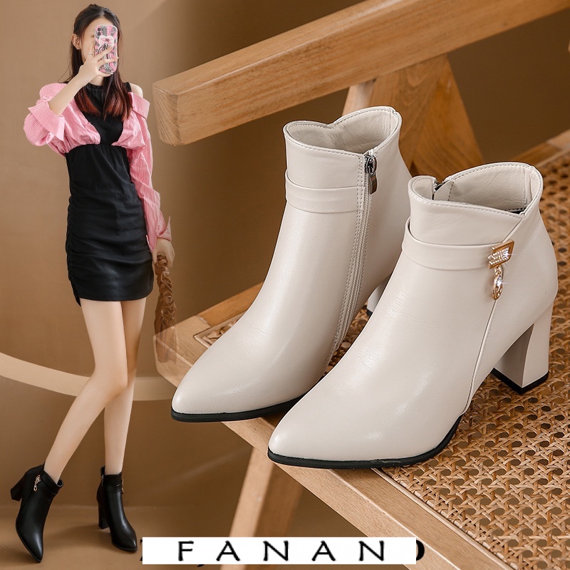 FANAN giày nữ boot nữ Thời trang Cá Tính Cho Nữ 2024 NEW Phóng khoáng Tiện lợi Đàn hồi Chống thấm nước FMT2390VJ7  37Z230912