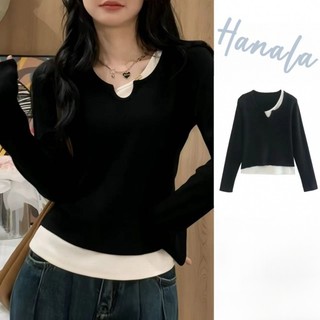 Áo croptop tay dài đen áo thun tay dài dáng ngắn thời trang thu đông cho nữ
