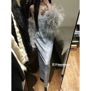 Niche đầm nhung dáng ôm dài đính kim sa lấp lánh thời trang cao cấp sang trọng cho nữ