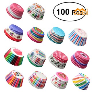 Warkul set 100 cốc giấy đựng bánh cupcake / socola trang trí