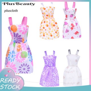 Set 5 đầm mini sát nách thời trang mùa hè cho búp bê