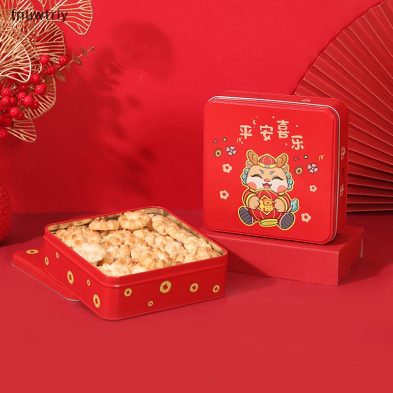 Hộp Đựng Bánh Kẹo Bằng Thiếc Hình Tròn In Hình Rồng Phong Cách Trung Hoa