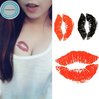 Set 2 hình xăm dán tạm thời hình đôi môi gợi cảm