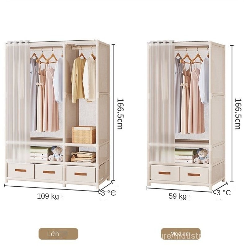 Tủ Quần Áo Tủ Vải đựng quần áo Khung Thép 3D Nhỏ Gọn 1 Buồng Giá Rẻ | BigBuy360 - bigbuy360.vn