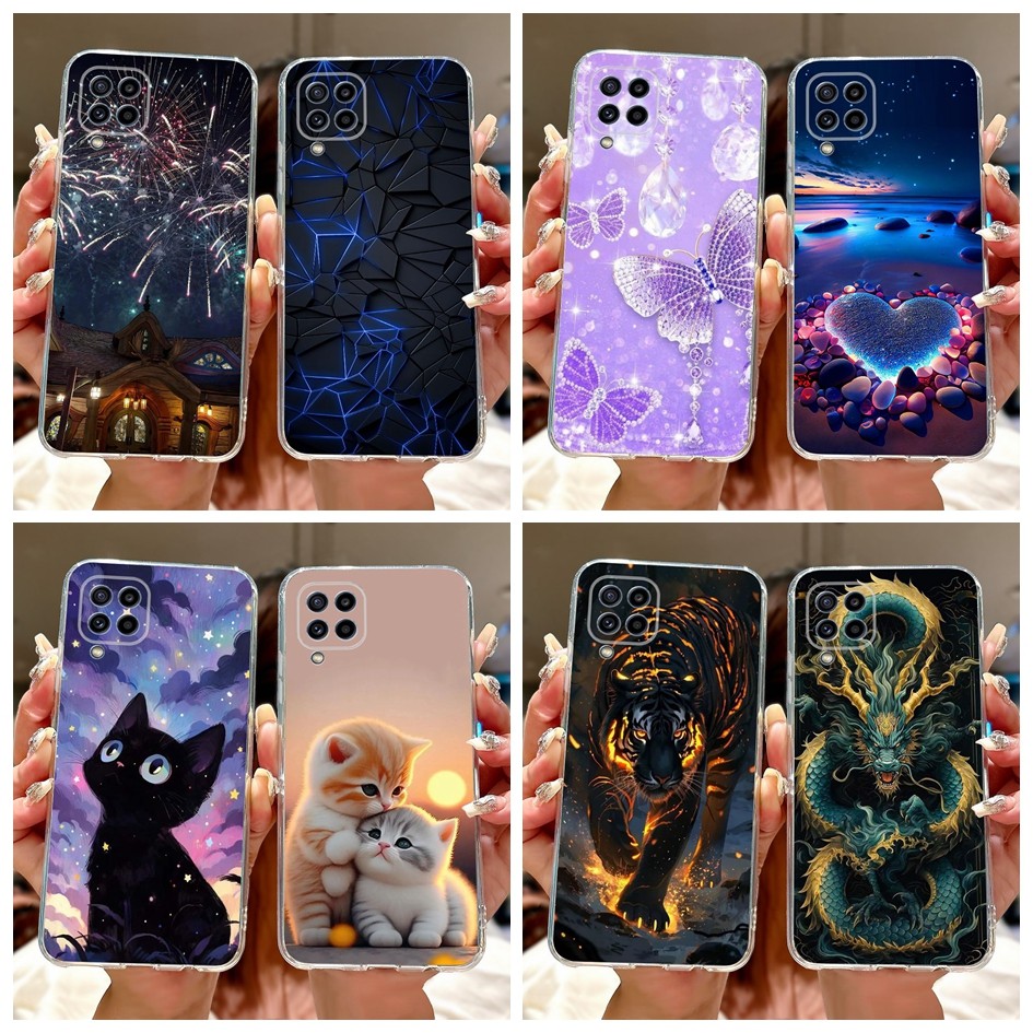 Dành Cho Samsung Galaxy Galaxy M32 4G Ốp Lưng M325 SM-M325F Đáng Yêu Hổ Rồng Mềm Silicon Chống Sốc Ố