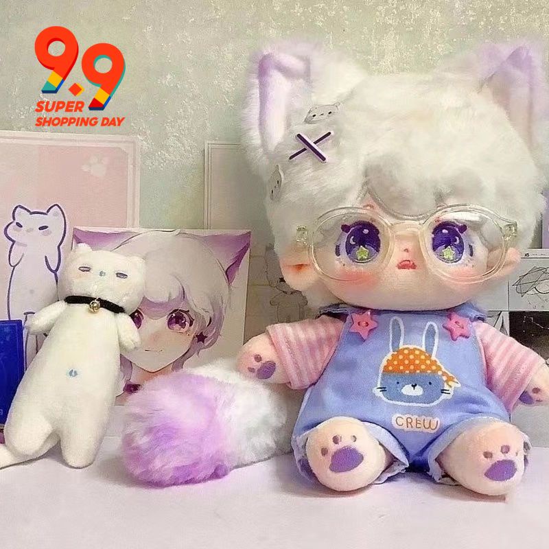 Búp Bê Vải Cotton 20CM Hình Chú Mèo Dễ Thương