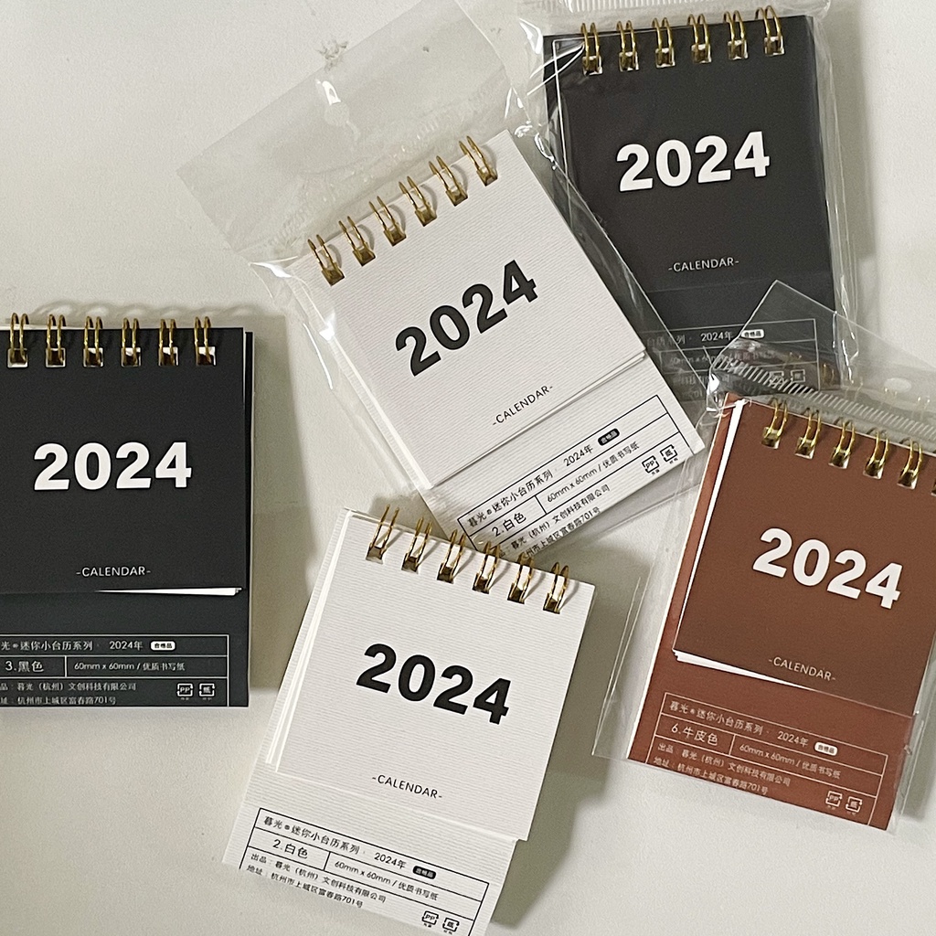 Túi Đeo Chéo Thiết Kế Đơn Giản Thời Trang Cao Cấp|Lịch 2024 mini Để Bàn Màu Trơn Dễ Thương