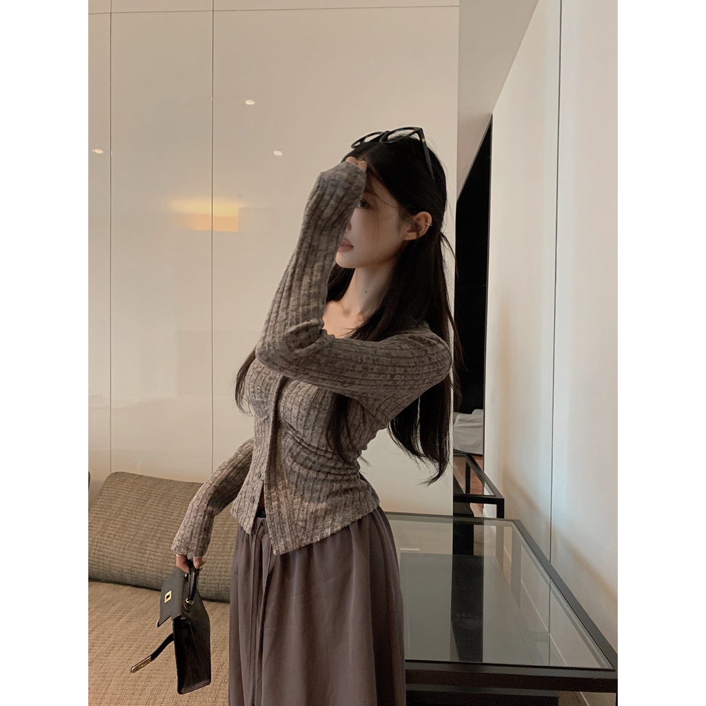 Lisynn Áo cardigan Dệt Kim Tay Dài Thời Trang Mùa Thu Ngọt Ngào Cho Nữ