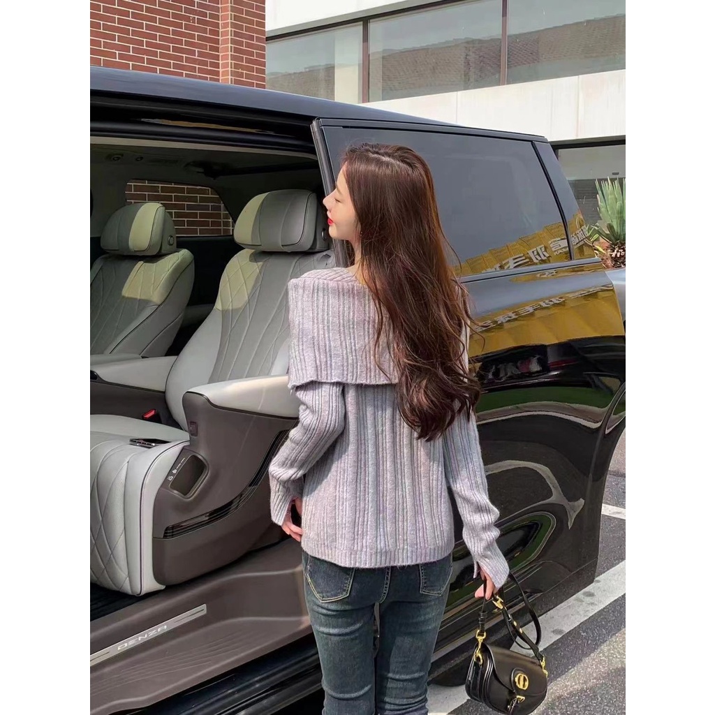 Áo cardigan dệt kim dài tay màu trơn tôn dáng ngọt ngào và cay phong cách Hàn Quốc mùa thu cho nữ