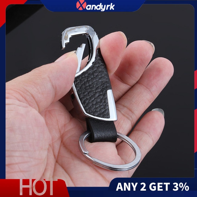 Móc Khóa Da + Kim Loại Thời Trang Nam Tính