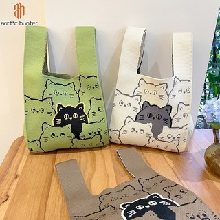 Arctic hunter túi xách đan len hình mèo dễ thương phong cách hàn quốc cho nữ