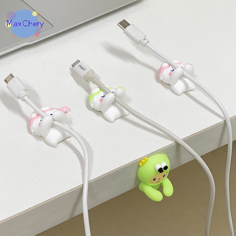 Set 2 Kẹp Giữ Dây Cáp Mạnh Mẽ Hình Hoạt Hình Dễ Thương Cho Văn Phòng Và Nhà Ở Mới