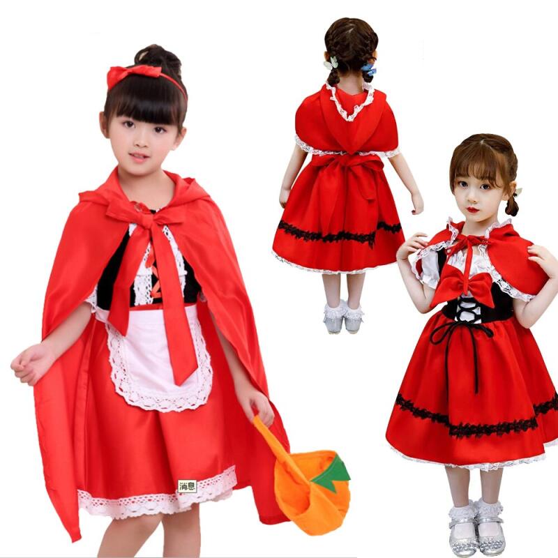 Bộ Đầm Hóa Trang Cô Bé Quàng Khăn Đỏ Cho Bé Gái