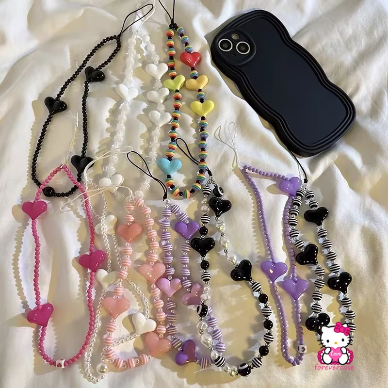 Dây Xích Điện Thoại Bằng acrylic Đa Năng Mặt Hình Nơ / Bông Hoa 3d Nhiều Màu Dễ Thương