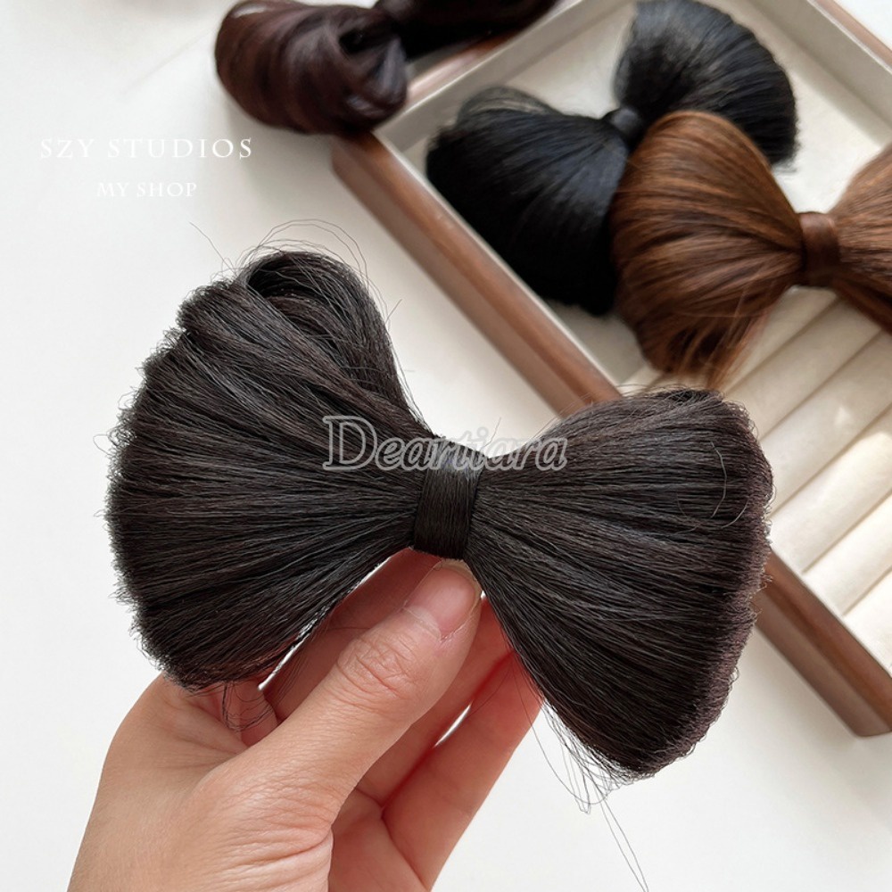 Kẹp Tóc Giả Đính Nơ Và Bóng Lông Thời Trang Dành Cho Nữ