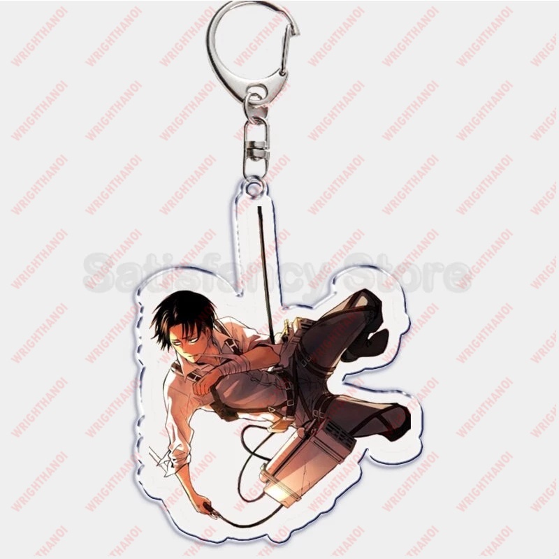 Móc khóa Attack on Titan hình huy hiệu và các nhân vật siêu ngầu Levi Eren Hange Mikasa Phụ kiện trang trí túi xách balo