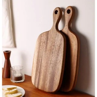 thớt gỗ acacia dùng để thái, decor chụp ảnh, phục vụ quán