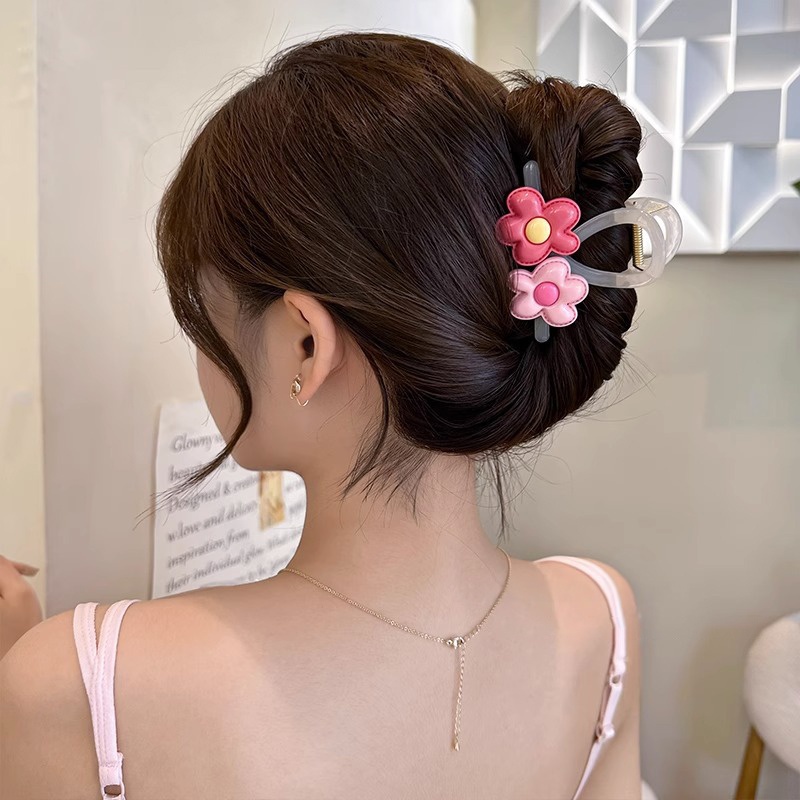 Kẹp Tóc Hình Hoa Ba Chiều Màu Kẹo Dễ Thương