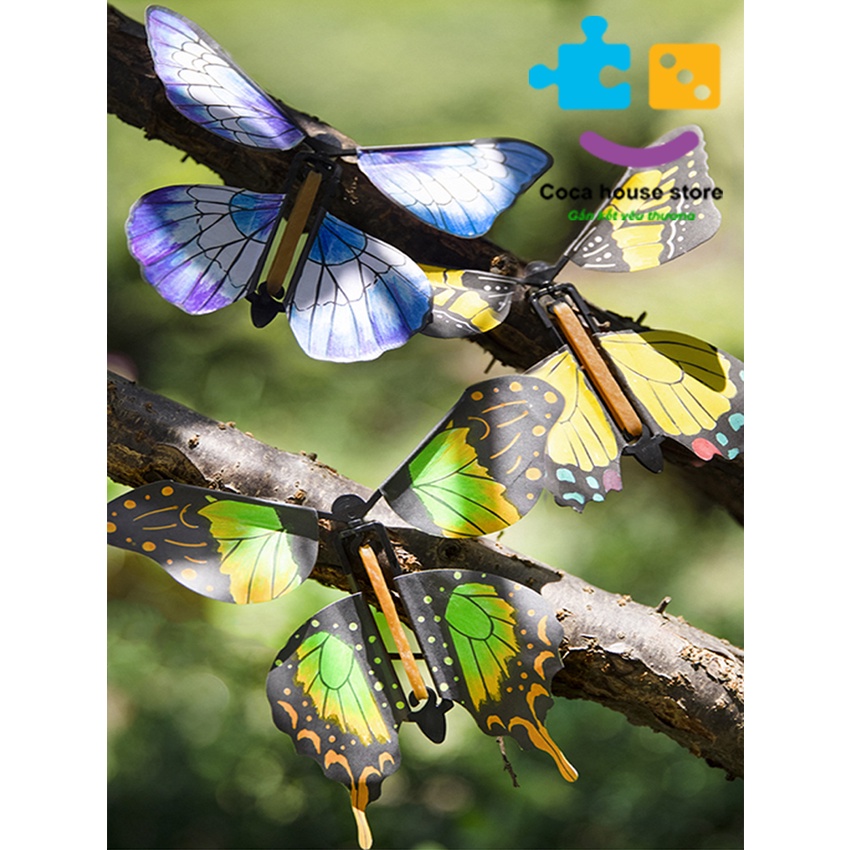 Bộ Đồ Chơi Bướm Bay Ma Thuật Sáng Tạo DIY Tô Màu Cho Bướm, Đồ Chơi handmade tặng kèm bút chì màu, bút óng ánh