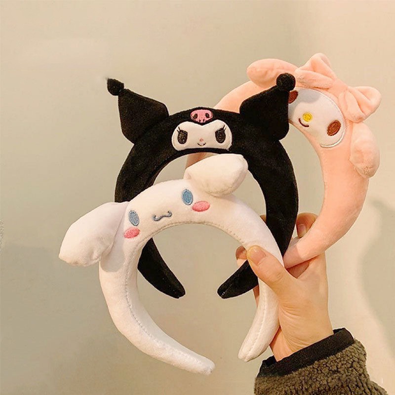 SANRIO Dễ Thương Băng Đô Cài Tóc Rửa Mặt Phủ Lông Mềm Mại Kiểu Hoạt Hình melody Cinnamoroll melody Đáng Yêu Dành Cho Bé Gái