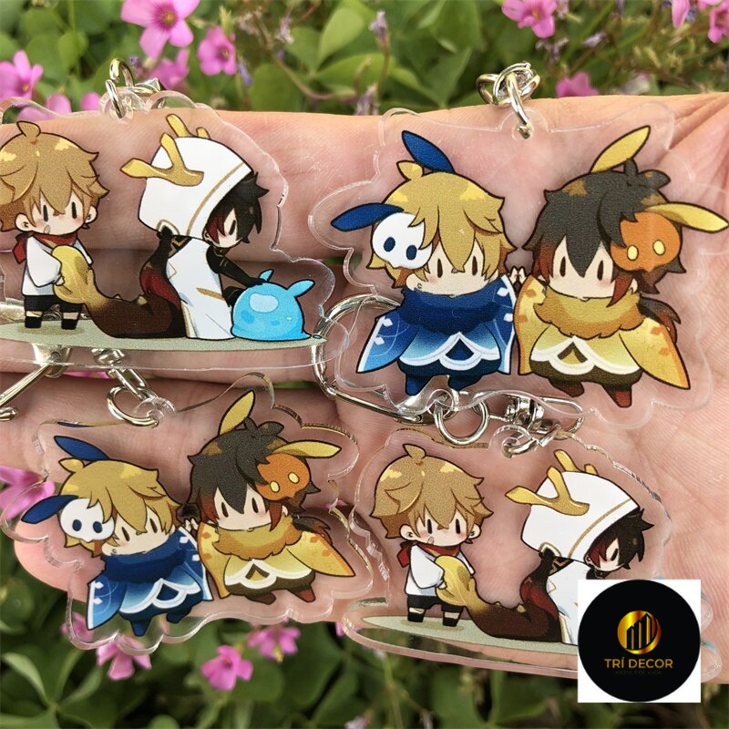 Móc khoá Genshin Impact Abyss Mage Zhongli Morax Tartaglia Anime Manga Nhật Bản Phụ Kiện Trang Trí Túi xách Balo