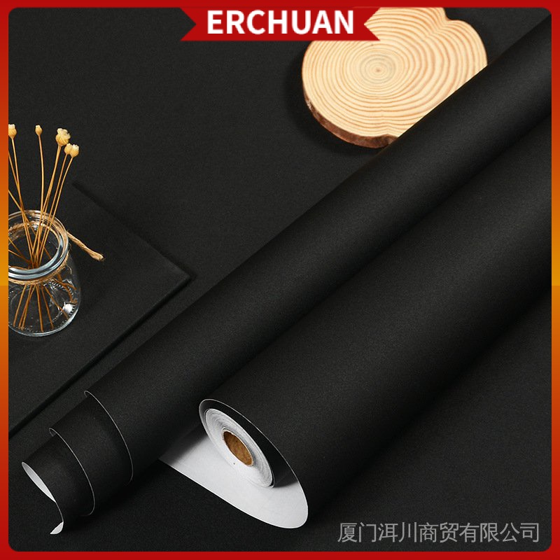Giấy Dán Tường Màu Đen Dày Dặn Tự Dính Chống Thấm Nước Chống Ẩm Dành Cho Bàn/Tủ Quần Áo/Tủ Quần Áo