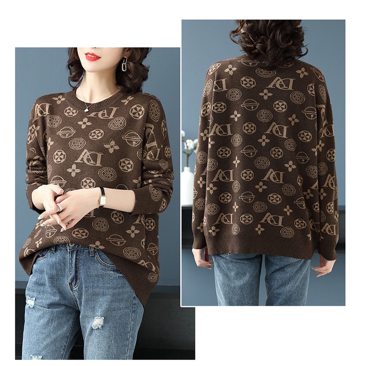 Áo Sweater Dệt Kim Dáng Rộng Thời Trang Mùa Thu Cho Phái Nữ