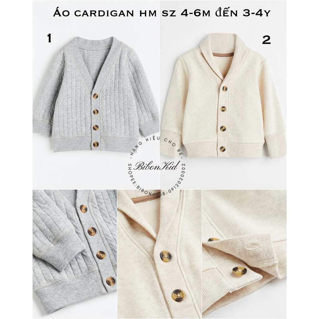 Áo cardigan form rộng HM US/ UK từ 4-6m đến 3-4y