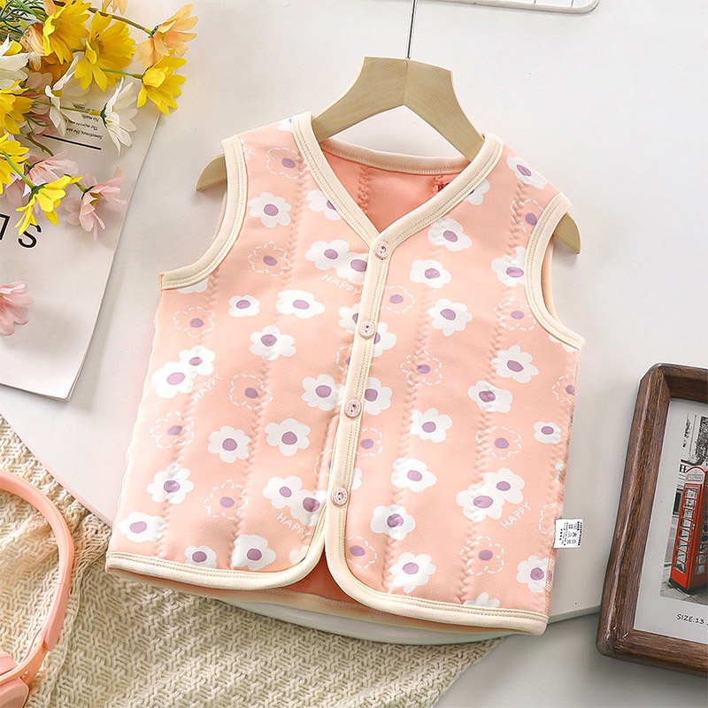 Áo Khoác Không Tay Giữ Nhiệt Mặc Ở Nhà Thời Trang Thu Đông Cho Bé Trai Và Bé Gái