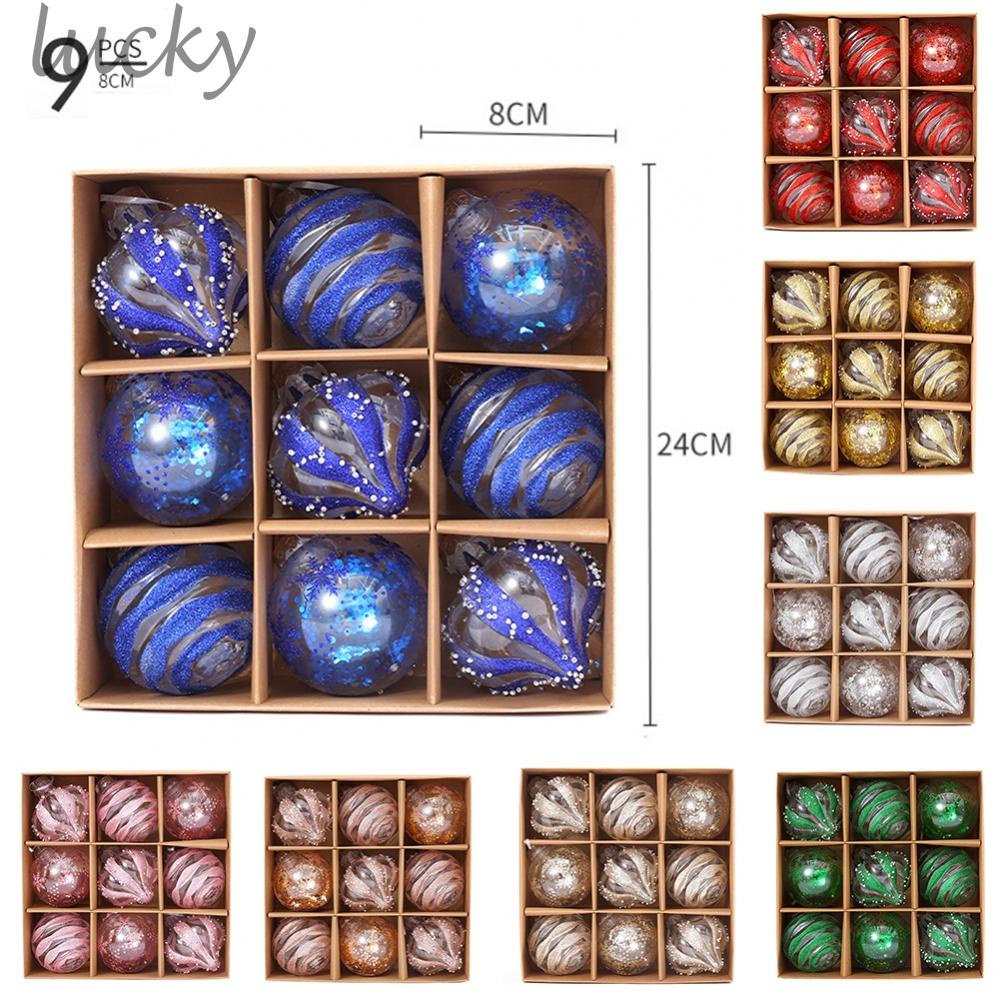 Set 9 Quả Châu Lấp Lánh Trang Trí Giáng Sinh