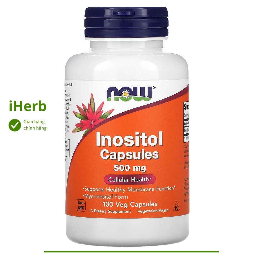 Viên uống hỗ trợ lo âu Inositol 500 mg NOW Foods