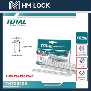 Đinh ghim bấm chữ u, đinh bấm thẳng size 10, 12mm total - hàng chính hãng - hm lock