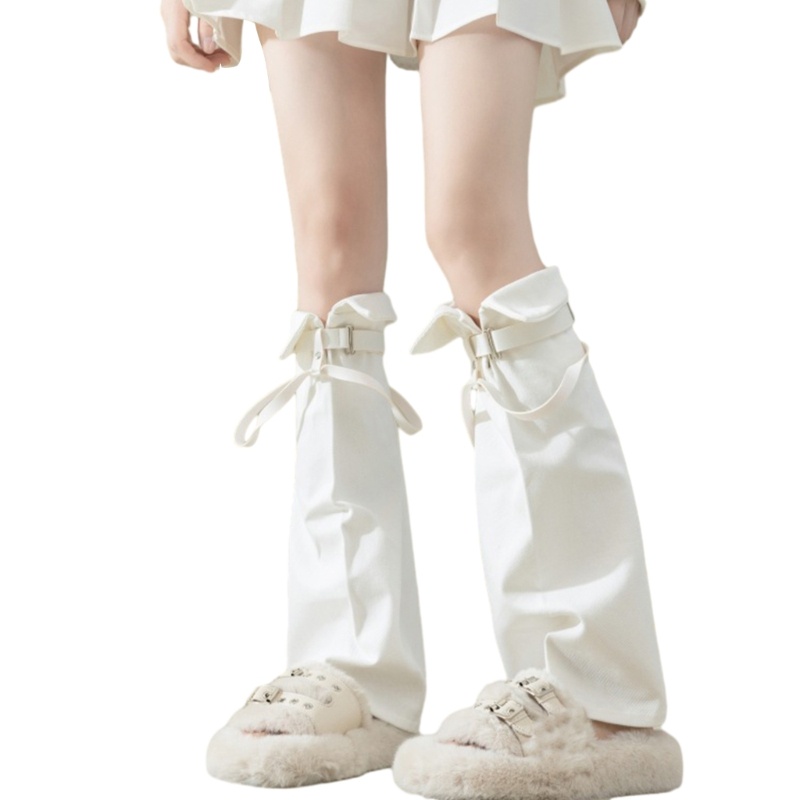 Hum Đôi Vớ Ống Loe Dài harajuku Bằng Da Có Khóa Cài Cá Tính y2k Cho Nữ