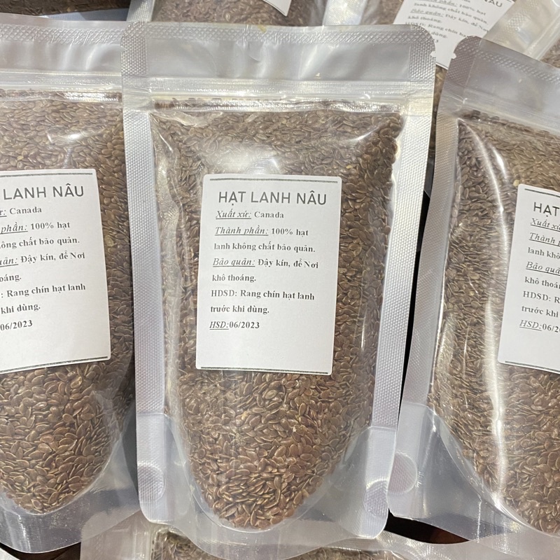 Hạt lanh nâu hữu cơ canada - Rang chín lên ăn hoặc dùng ủ tóc, nấu sữa hạt QUEEN NUTS