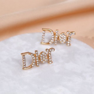 Bông tai chữ cái đính đá opal phong cách thời trang mới năm 2023