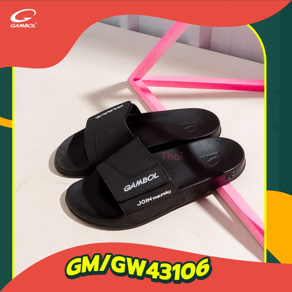 Dép Thái Lan Nam Gambol - Gm 43106 Quai Ngang Khóa Xé Dán Siêu Nhẹ Siêu Êm