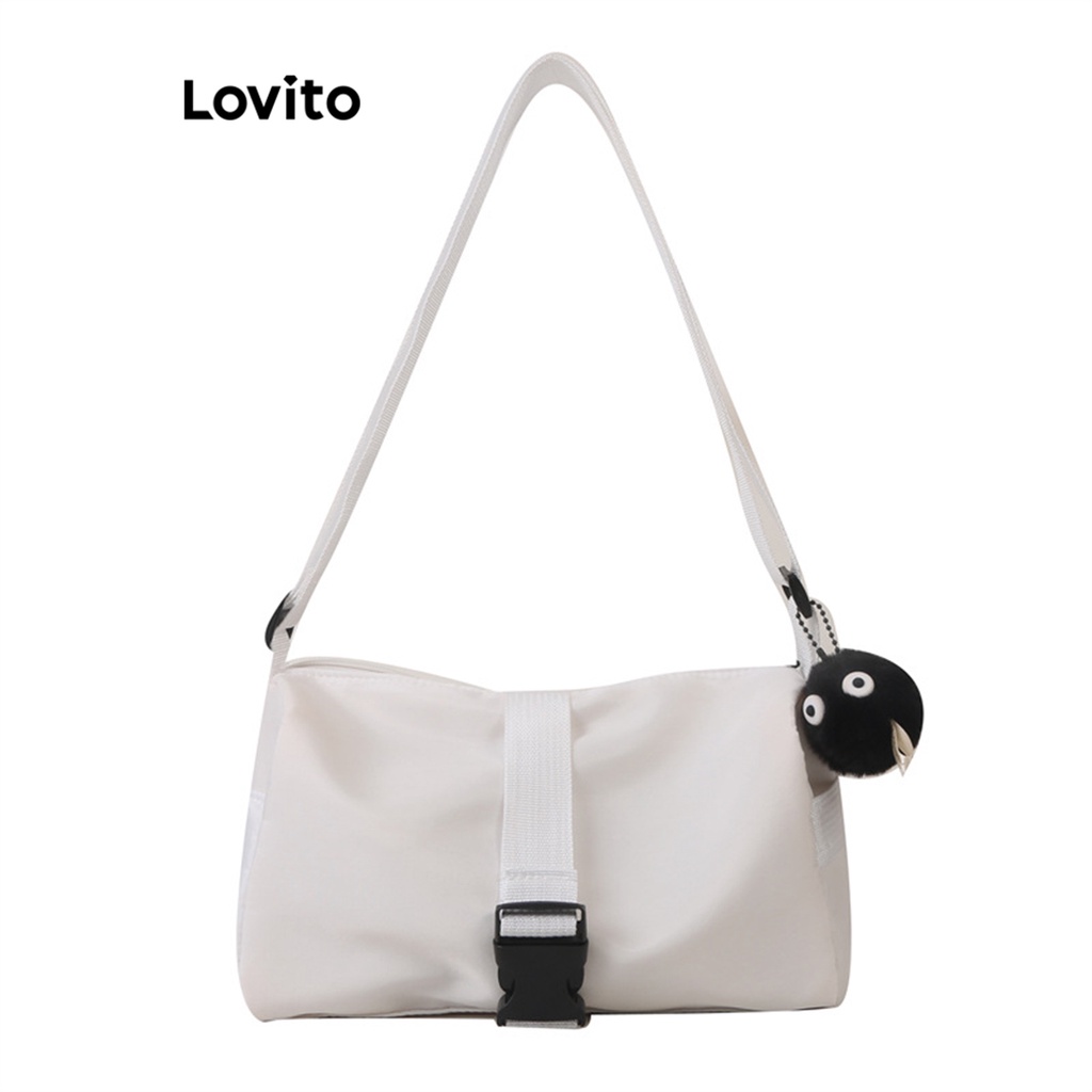 Lovito Túi tote đeo vai cơ bản trơn thể thao cho nữ LNA28349