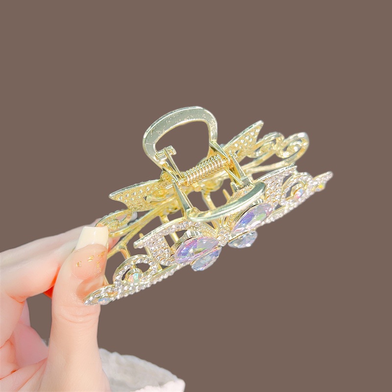 Kẹp Tóc Hình Bướm Pha Lê Màu Cầu Vồng Cao Cấp Phong Cách Nhật Hàn Sang Trọng