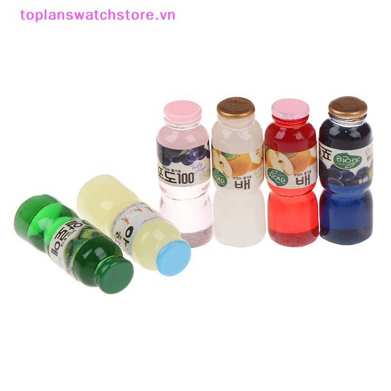 Set 5 Chai Nước Mini Tỉ Lệ 1: 12 Dùng Trang Trí Nhà Búp Bê