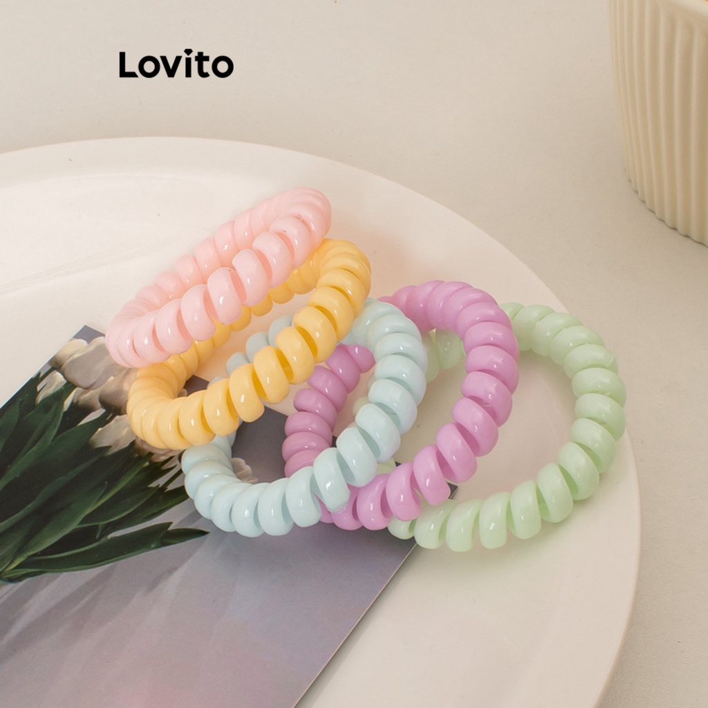 Lovito Dây buộc tóc cơ bản đơn giản thông thường cho nữ LNA28077