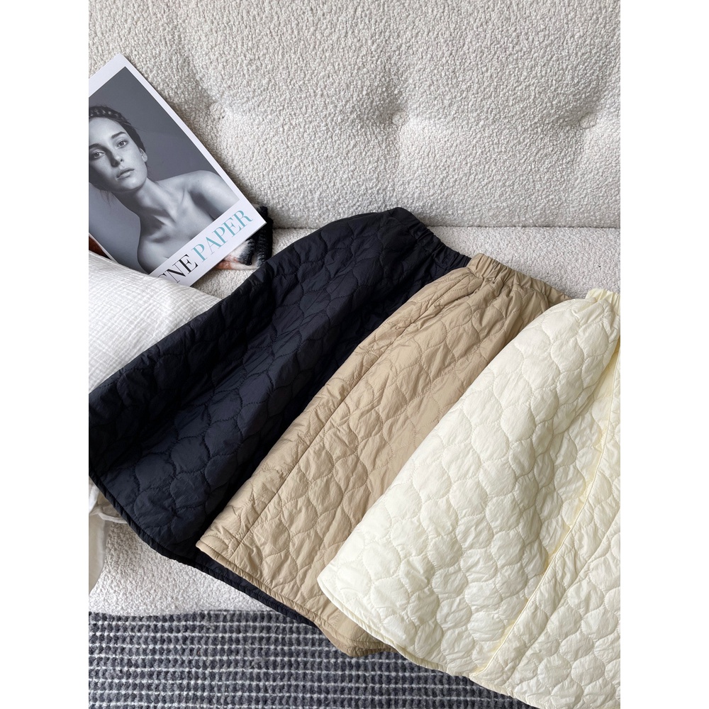 Chân Váy cotton Chần Bông Màu Trơn Thời Trang Thu Đông Hàn Quốc 2023 Cho Bé Gái