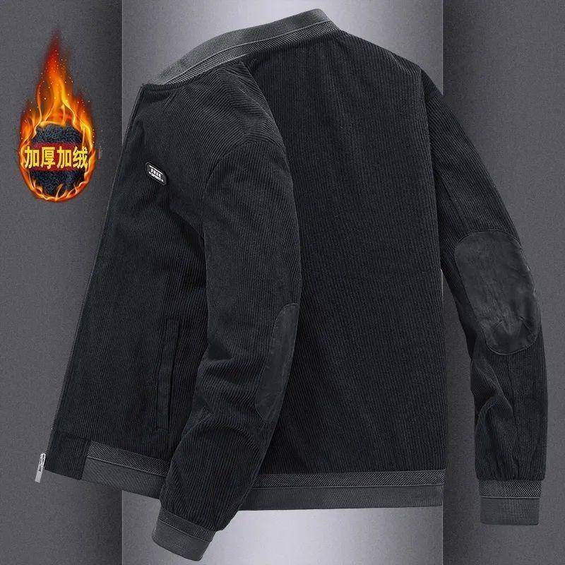 Áo Khoác Bóng Chày Lót Lông Cừu Dày Dáng Rộng Phong Cách retro Thu Đông Hợp Thời Trang Cho Nam