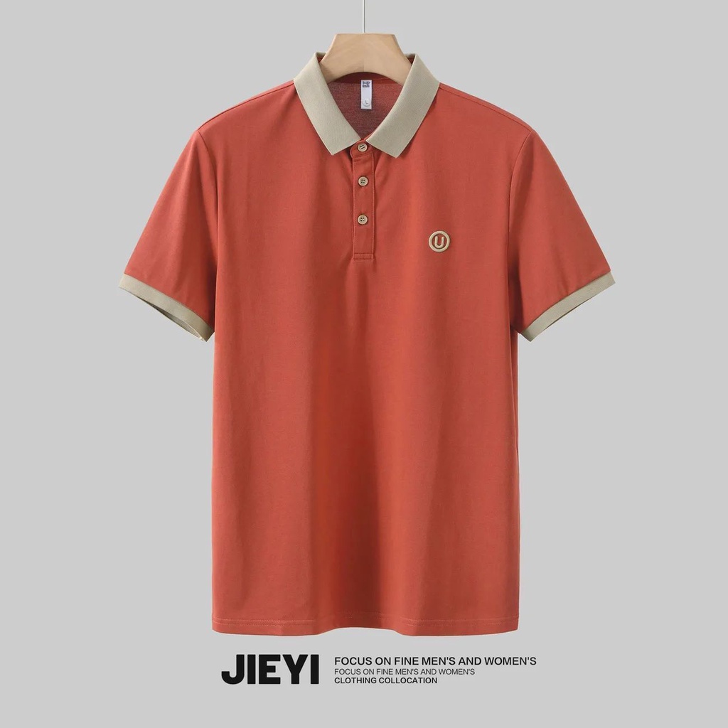 Áo Thun polo Dáng Rộng Màu Sắc Đơn Giản Cho Nam
