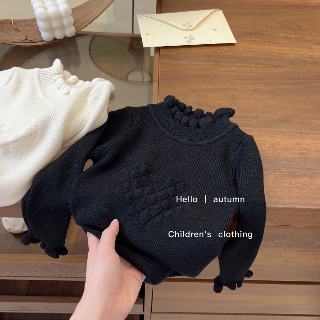Áo sweater Dệt Kim Màu Trơn Phong Cách Hàn Quốc Thời Trang Thu Đông Cho Nữ