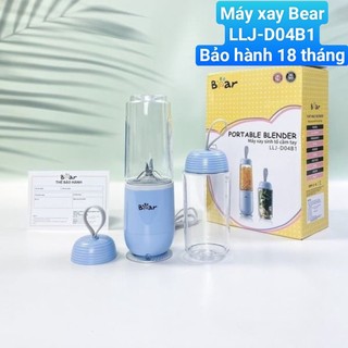 Máy xay sinh tố cầm tay mini bear llj-d04b1, công suất 150w, máy xay sinh tố gồm 2 cốc - bảo hành 18 tháng