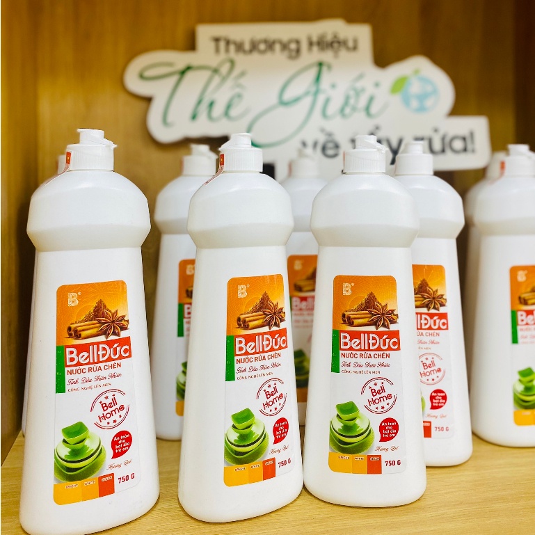 Nước Rửa Chén Bell Home Hương Chanh Quế 750G - Nước Rửa Bát Công Nghệ Sinh Học Thân Thiện Với Da Tay Và Môi Trường