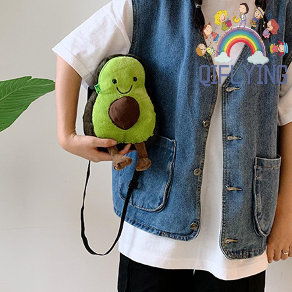 Túi Đeo Chéo Đựng Điện Thoại Hình Trái Bơ Hoạt Hình Dễ Thương Giản Dị Dành Cho Bạn Nữ