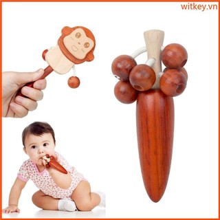 Trống lục lạc đồ chơi bằng gỗ nhiều màu sắc cho mẹ và bé