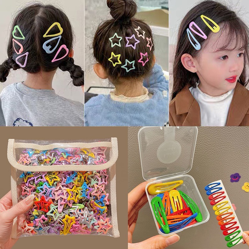 Set 25 Kẹp Tóc Hình Ngôi Sao Nhiều Màu Sắc Thời Trang Hàn Quốc