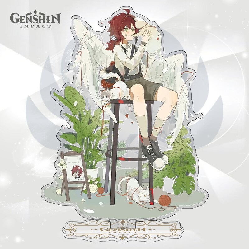 Mô hình Standee Genshin Impact Angel Anime Keychain Women Shikanoin Heizou Kunikuzushi Kaedehara Kazuha Xiao Acrylic